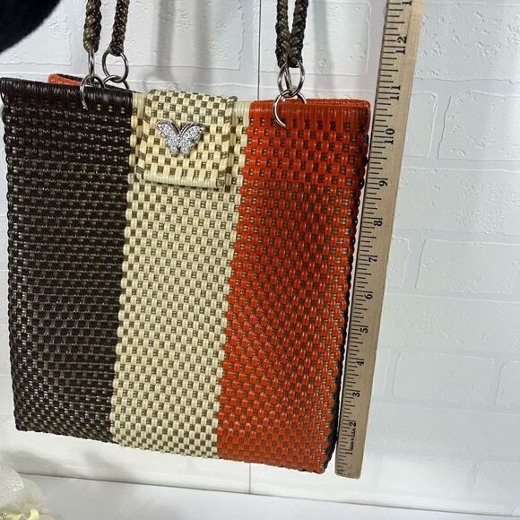 Mexican Hand Woven with Plastic Shoulder Bag - Picture 8 of 15